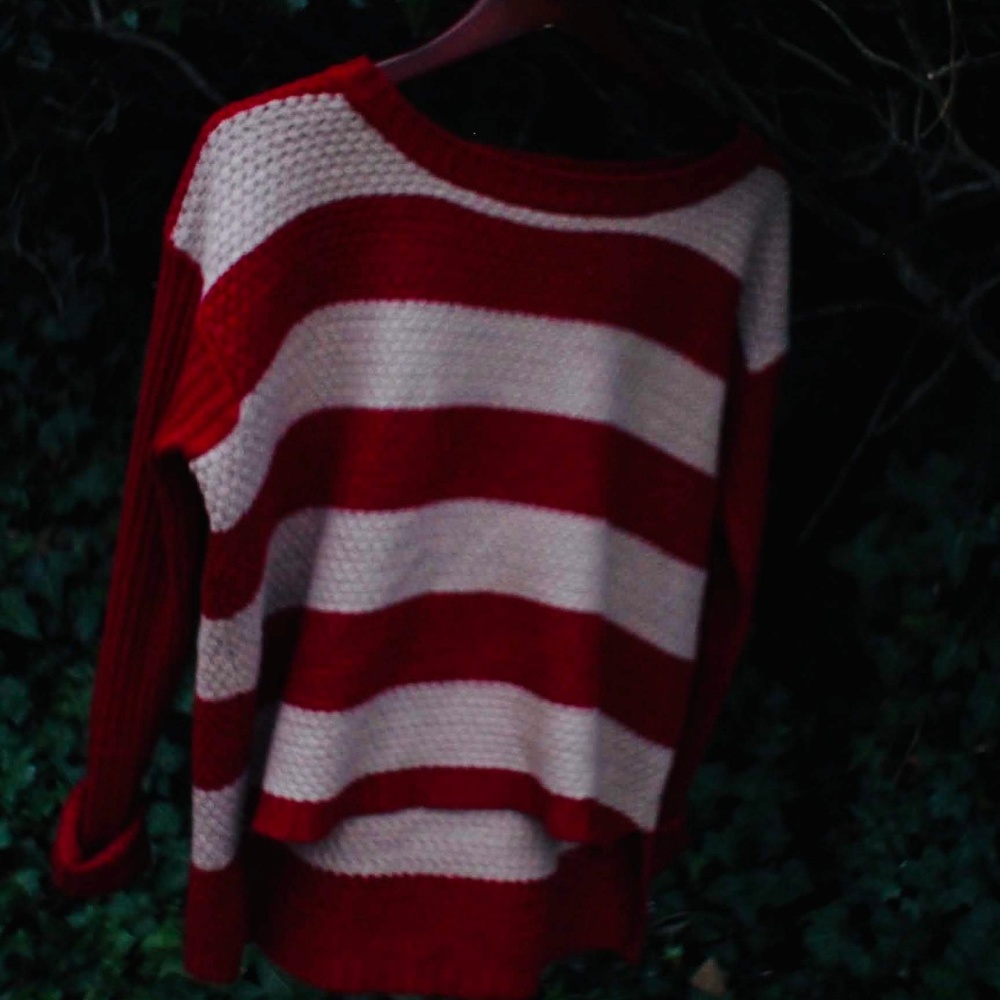 Red and white sweater